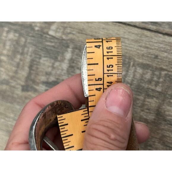 Vintage Women's Brown Genuine Leather western silver Belt hearts 1X plus size - Picture 7 of 9